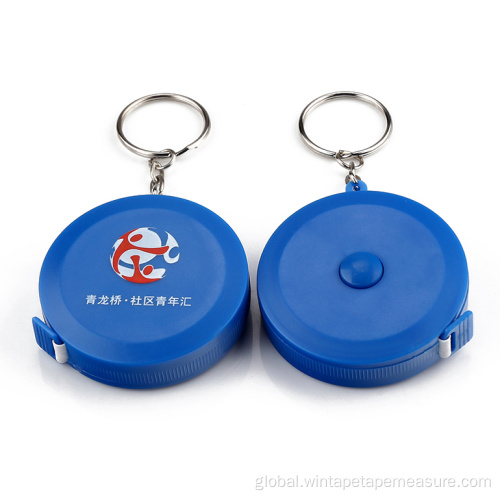 China Keychain Retractable Blue Tape Measure Factory